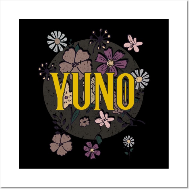 Aesthetic Proud Name Yuno Flowers Anime Retro Styles Wall Art by Kisos Thass